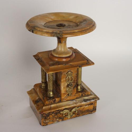 Triptych Clock in Yellow Marble and Gilded Bronze, Set of 3 For Sale - Image 9 of 16