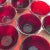 Vintage Deep Ruby Red Pebbled Glass Small Bowls- Set of 15 For Sale In Los Angeles - Image 6 of 12