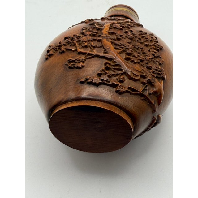 Contemporary Wood Snuff Bottle With Trees With Carvings of Trees For Sale In Chicago - Image 6 of 12