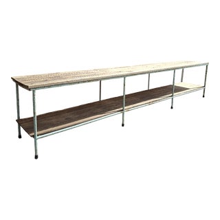 Industrial Workbench in Metal and Wood For Sale