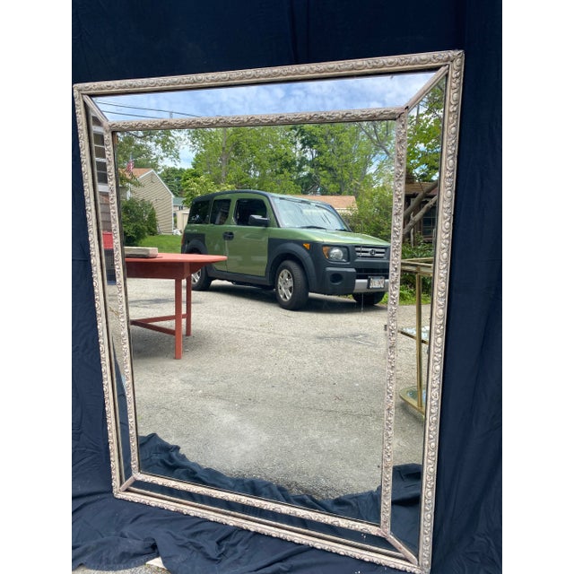 Carved and painted wood. Angled glass on border. European. Early 19th century. Providance- Newport, RI Estate.