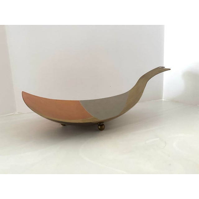 Mid-Century Modern 1960’s Metals Casado Mixed Metals Fish Bowl 16” For Sale - Image 3 of 8