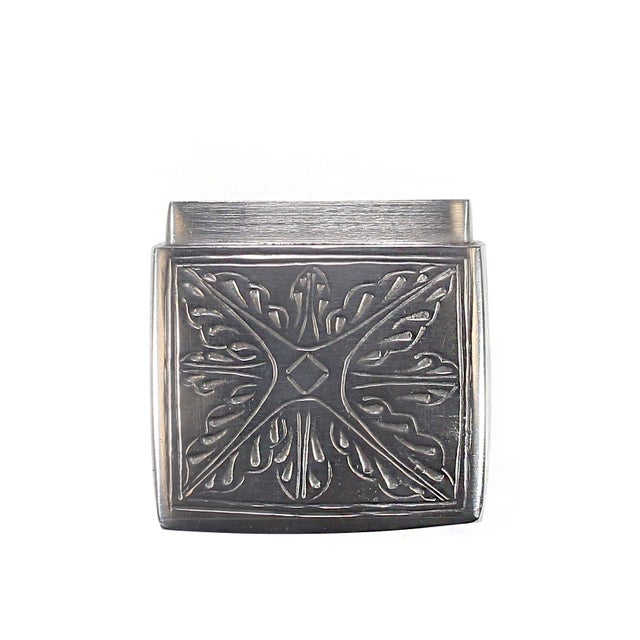 Late 20th Century Square Lidded Pewter Box With Christian Motif For Sale In Raleigh - Image 6 of 7
