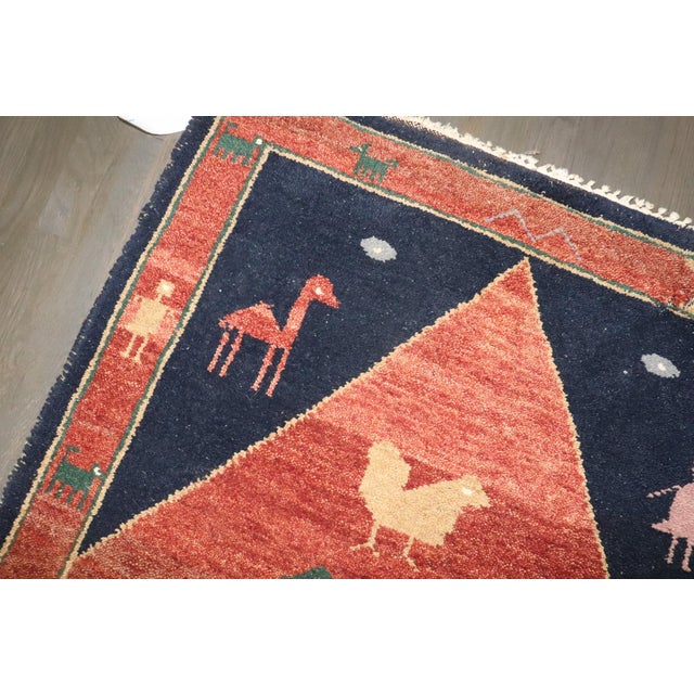 Persian Vintage Inspired Persian Gabbeh rug no. j4777 For Sale - Image 3 of 8