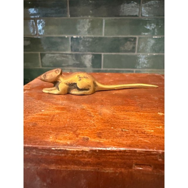 Vintage Brass Animal Figurines – Set of 4 (Rabbit, Owl, Mouse & Penguin) For Sale - Image 9 of 9