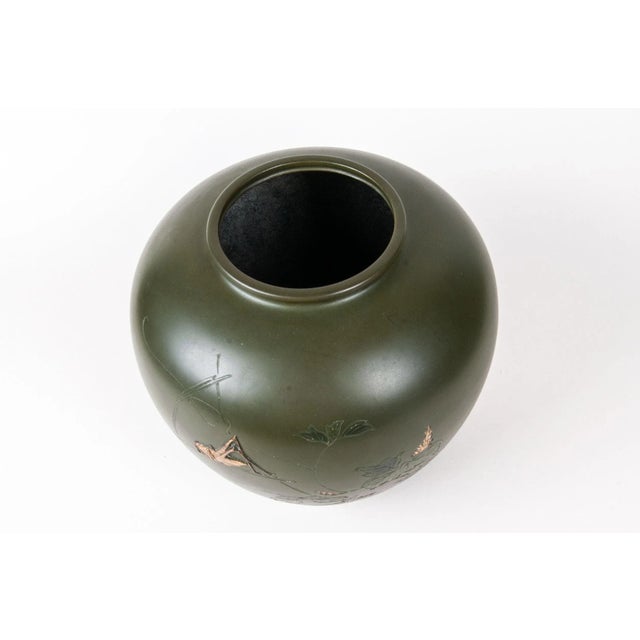 Japanese Mid 19th Century Japanese Lacquer Over Metal Vase For Sale - Image 3 of 5