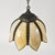 A beautiful mid century tulip pendant light in good condition with 8 marbled cream color slag glass petals. New socket and...