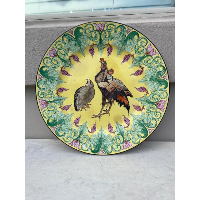 Yellow Large French Platter Rooster Choisy Le Roi, Circa 1840 For Sale - Image 8 of 8