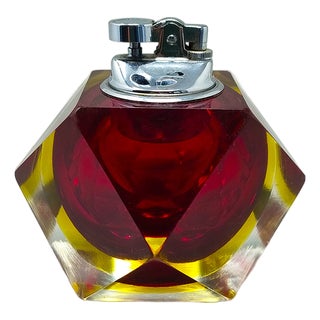 Vintage Table Lighter in Murano Sommerso Glass by Flavio Poli for Seguso, 1960s For Sale