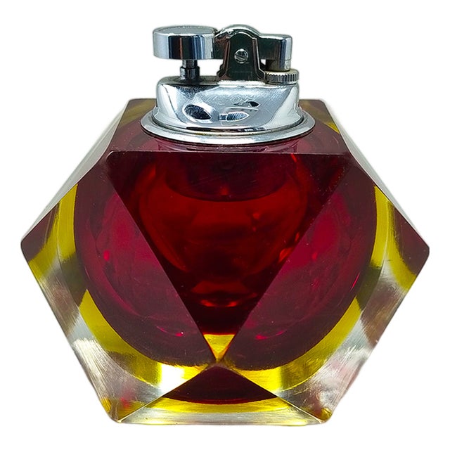 Vintage Table Lighter in Murano Sommerso Glass by Flavio Poli for Seguso, 1960s For Sale