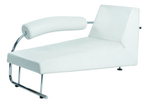 Postmodern Dutch Chaise Lounge in White Leather and Tubular Steel from Rob Eckhardt, 1980s