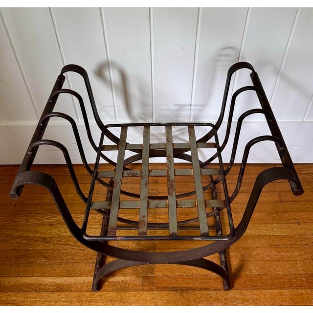 1950s Scrolled Iron Cerule Bench For Sale - Image 9 of 9