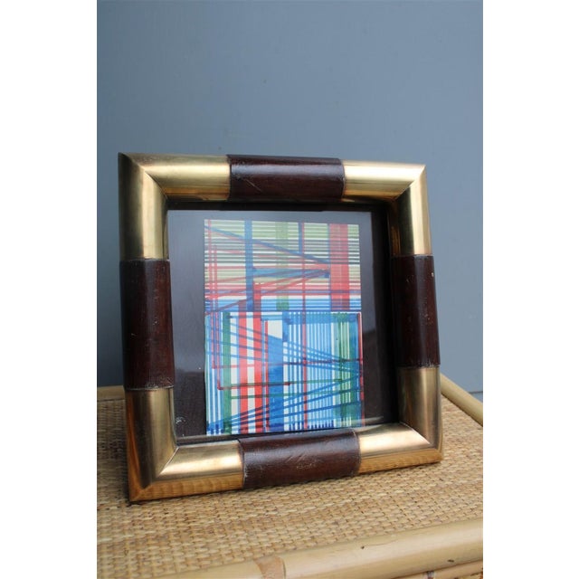 1970s Wooden and Brass Photo Frame, Italy, 1970s For Sale - Image 5 of 12