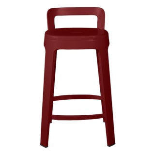 RS Barcelona Ombra Counter Stool With Backrest, Maroon For Sale