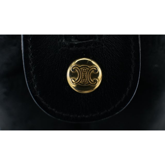 Celine Black Leather Macadam Triomphe Top Handle Bag, C. 2002 For Sale - Image 9 of 14