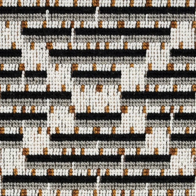 Schumacher Sample - Schumacher x Stephanie Seal Brown Berg Epingle Fabric in Moonstone For Sale - Image 4 of 5