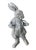 2000 - 2009 Vintage Whimsical Cast Iron Dapper Rabbit Garden Statue Holding a Pipe For Sale - Image 5 of 12