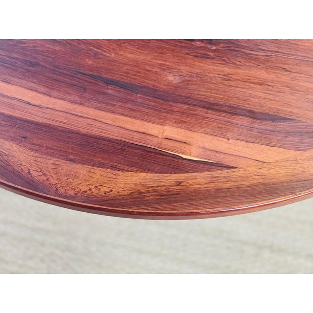 Brown Scandinavian Walnut Round Extendable Dining Table, 1960s For Sale - Image 8 of 13