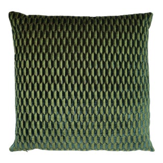 The House of Scalamandré Allegra Velvet Pillow, Emerald For Sale