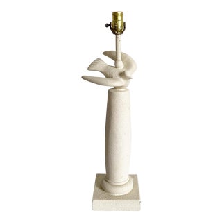 Postmodern Textured Plaster Flying Dove Table Lamp For Sale