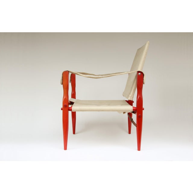 Vintage Red Safari Chair, 1970s For Sale - Image 4 of 13