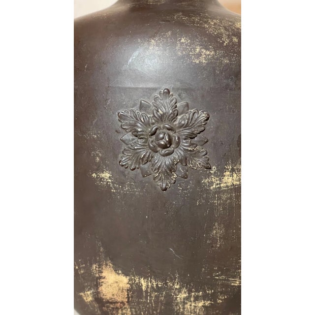 Figurative Antique 19th Century Pottery Terracotta FGW Ferdinand Gerbing Brown Relief Vase For Sale - Image 3 of 10