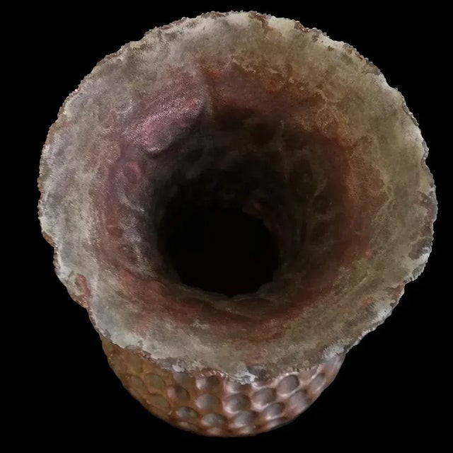 1960s Mid-Century Embossed Copper Vase from Callegaris Udine For Sale - Image 5 of 7