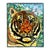 Vintage Glass Mosaic of Tiger in Lucite Box Wall Sculpture For Sale
