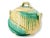 English majolica covered sugar bowl featuring a charming bamboo and fern motif in classic green and yellow glaze. The...