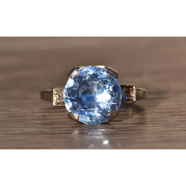 The Eden Isle: Ladies Antique 14K White Gold Ring set with Spinel For Sale - Image 9 of 11