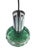 70s hanging lamp made of thick structured glass. The chrome ring is decorated with green plastic. When the light is on,...