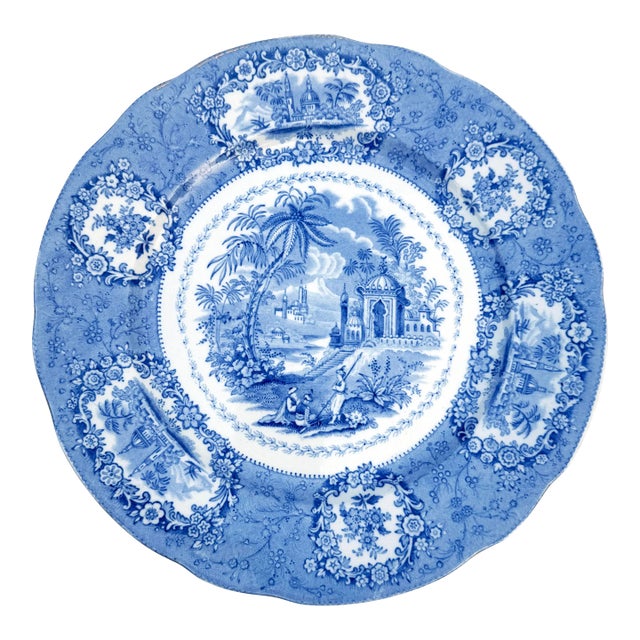 Antique Ridgway “Oriental” Blue & White English Transferware Plate For Sale