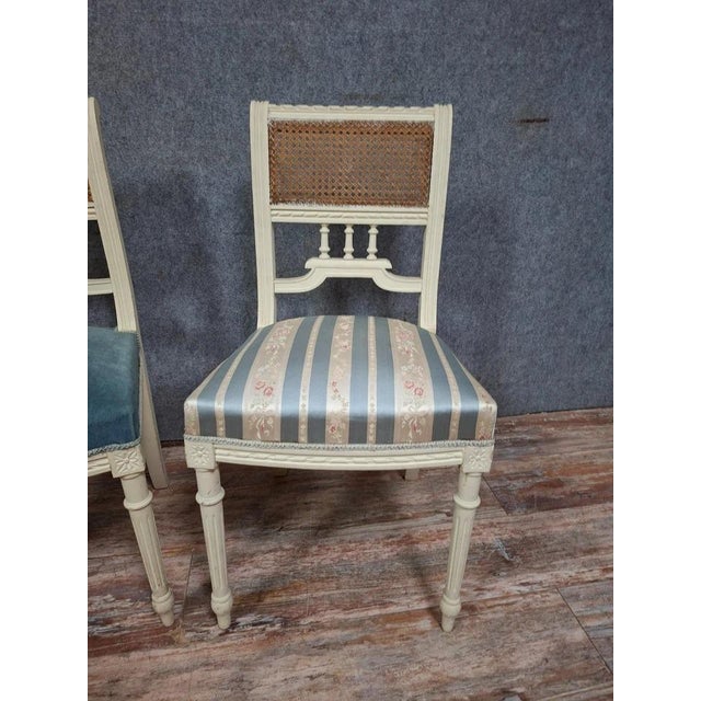 Louis XVI Chairs in Lacquered Wood For Sale - Image 3 of 8