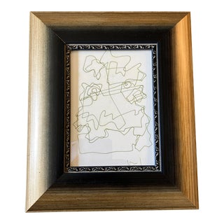 1980’s Original Wayne Cunningham Abstract Green Ink Drawing Framed For Sale