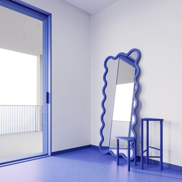 Full Length Wavy Wall Hvyli 16 Mirror With Sculptural Frame by Oitoproducts For Sale - Image 15 of 18
