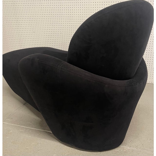 Black Black Chaise Lounge Attributed to Michael Wolk for Weiman Preview Furniture Mid Century Miami Chaise Lounge For Sale - Image 8 of 10