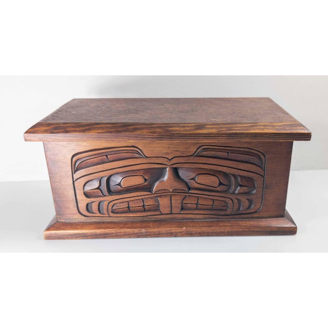 We are selling this great looking Northwest Coast Native American Indian box. This box features beaver decoration on two...