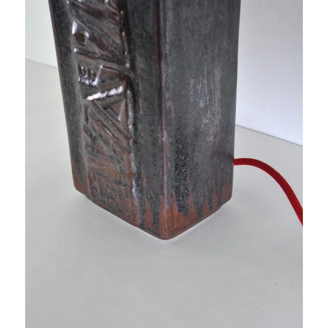 Gold Glazed Stoneware Table Lamp from Desiree Stentøj, Denmark, 1960s For Sale - Image 8 of 10