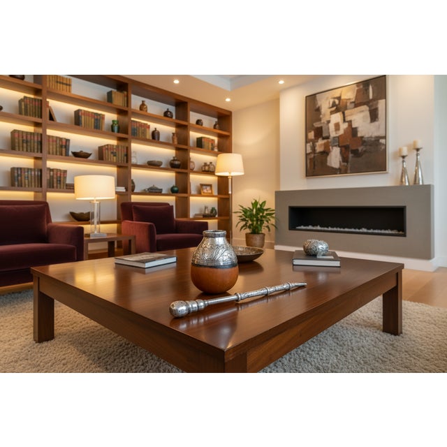 Antique South American 800 Silver & Hand-Chiseled Calabash Yerba Mate Set For Sale - Image 10 of 11