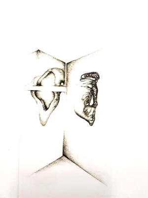 Fred Deux - Grey Surrealism I - Signed Original Etching