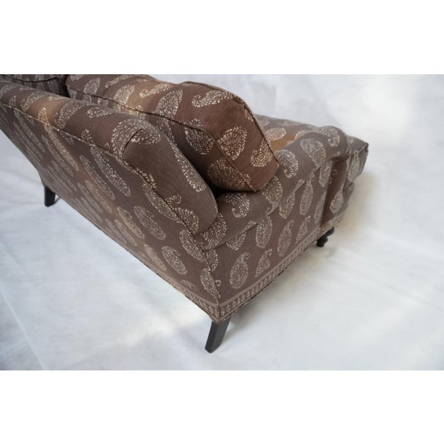 French Country Cambridge Loveseat Sofa in a Paisley Linen by Rooms & Gardens For Sale - Image 3 of 13
