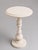 Contemporary Handcrafted Travertine Pedestal Side Table, 15" Round X 24"h | Stone Drink & Accent Table For Sale - Image 3 of 9