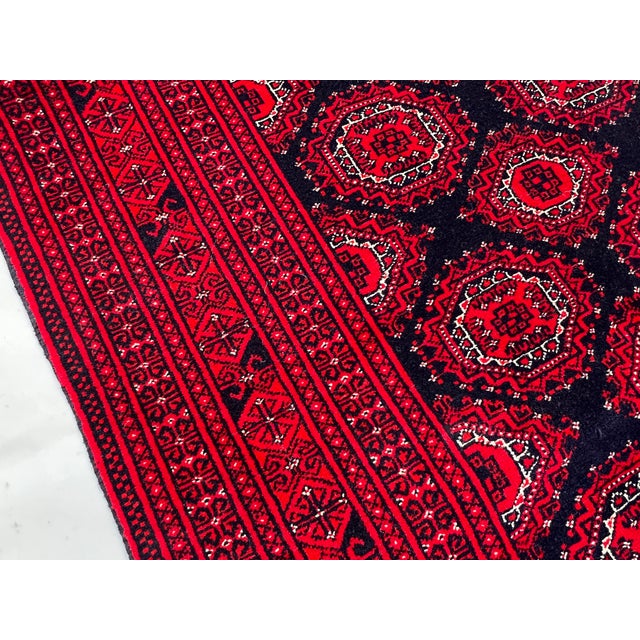Vintage Afghan Turkmen Royal Bokhara Tekke Gul Rug - 6'4" X 4'1" For Sale - Image 10 of 11
