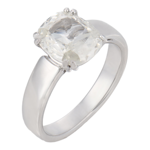 Vintage Gia 1.52 Carat Diamond 18k White Gold Solitare Engagement Ring, Size 4