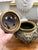 Chinese Ornate Mid 20th Century Cast Brass Chinese Incense Burner Censer With Dragons and Fu Dogs and Green Stone Finial For Sale - Image 3 of 12