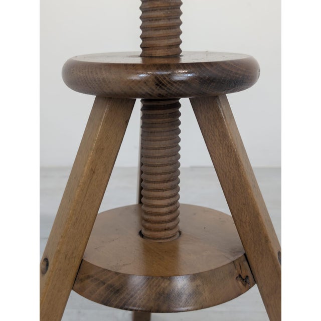 Swivel Piano Stool in Beech Wood For Sale - Image 5 of 7