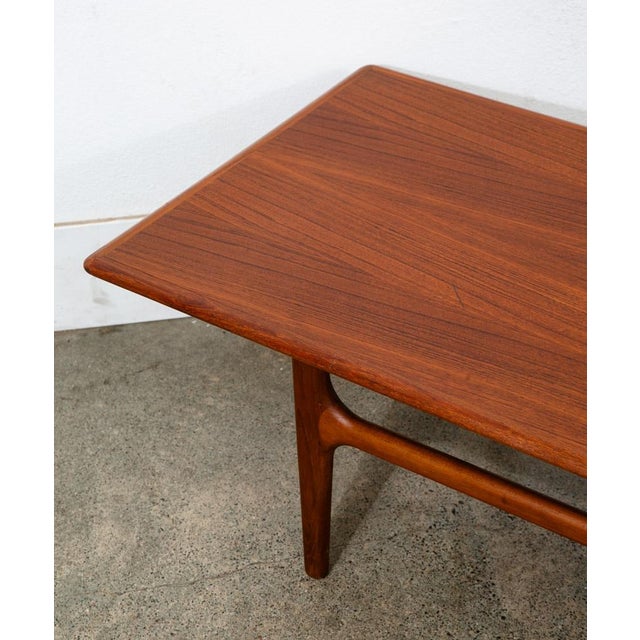 Brown Mid Century Danish Modern Coffee Table Solid Teak Denmark Surfboard MCM Vintage For Sale - Image 8 of 12