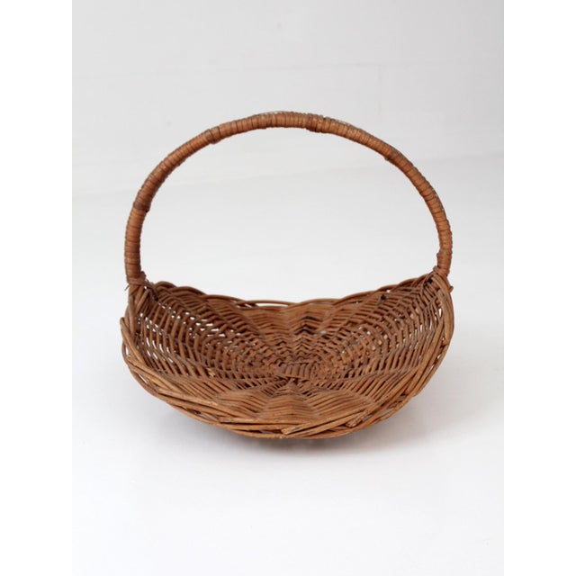 Vintage Wicker Hearth Basket For Sale - Image 4 of 12
