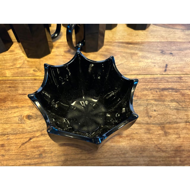 Art Deco 1980s French Black Glass Bowls- Set of 2 Arcoroc For Sale - Image 3 of 11
