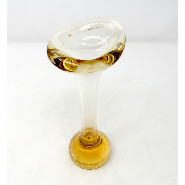 Glass Amber Aseda Glasbruk Glass Bone Vase - 1960s For Sale - Image 7 of 9